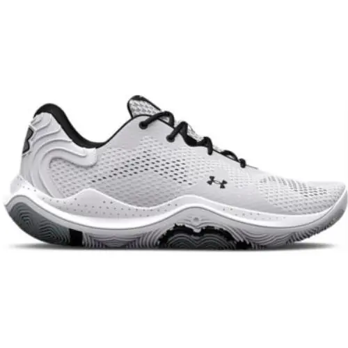 Under Armour Men`s Spawn 4 Basketball Shoes White/white/metallic Silver - 302497 - White-White-Metallic Silver