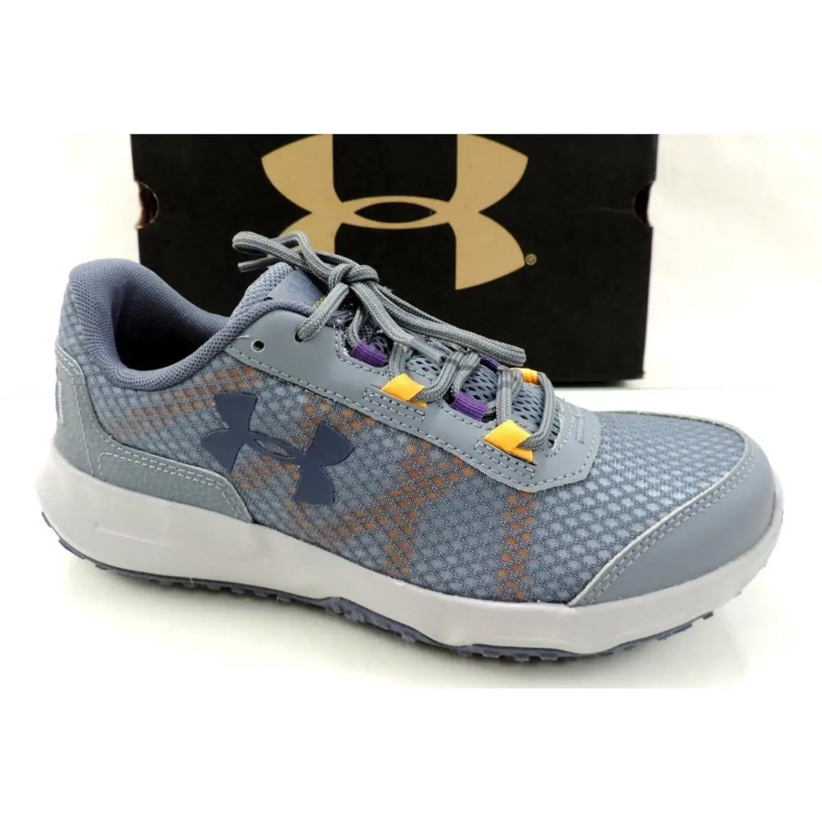 Women`s Under Armour Toccao Running Shoes Sneakers Grey / Orange Peel Size 6.5