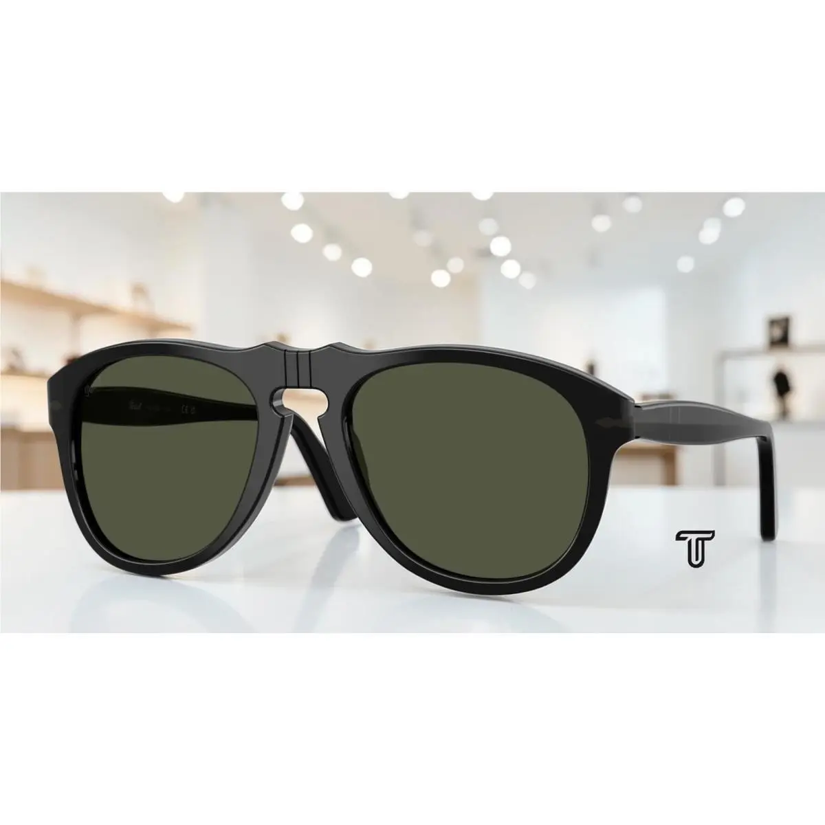 PO0649NE 95 31 Black Green 54 mm Unisex Sunglasses by Persol