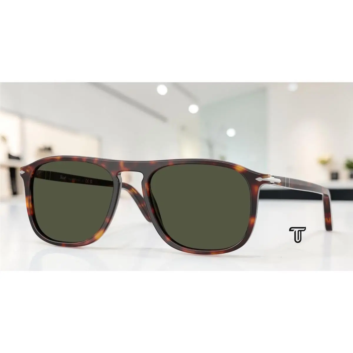 PO3392S 24 31 Havana Green 54 mm Unisex Sunglasses by Persol