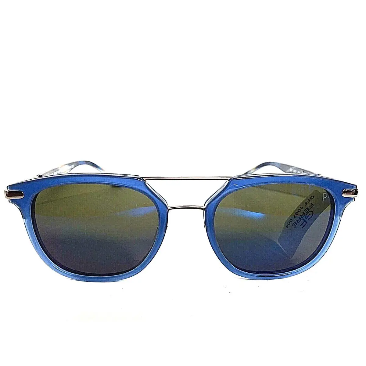 Polarized Gianfranco Ferre Gff 1Q87 004 Round Blue 51mm Men`s Sunglasses - Frame: Blue, Lens: Black