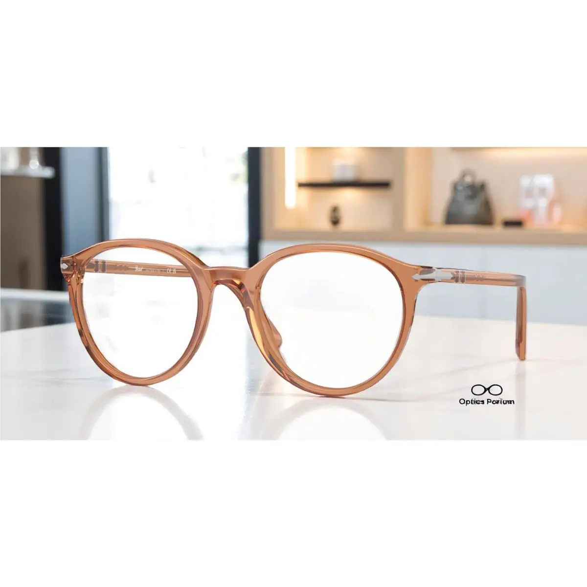 Persol PO3353V 1213 Transparent Brown Demo Lens 53 mm Unisex Eyeglasses