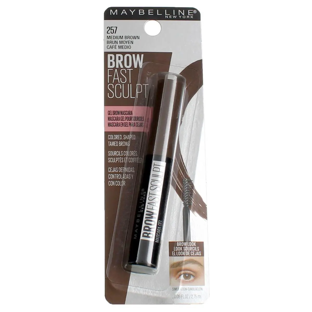 6 Pack Maybelline York Gel Brow Mascara Medium Brown 0.09 fl oz