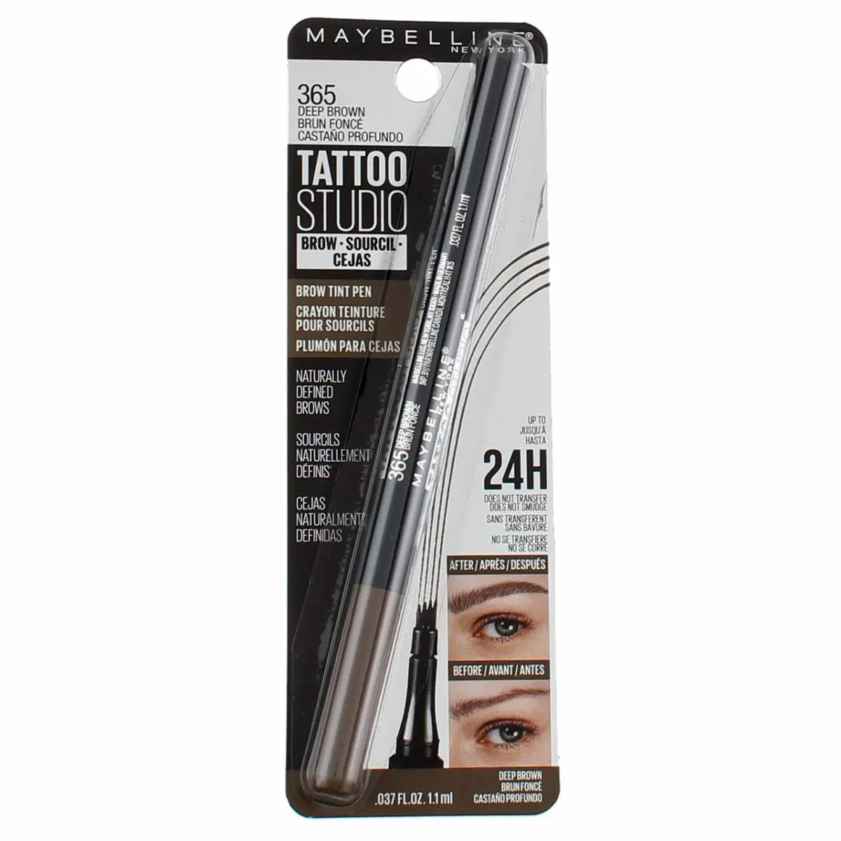 4 Pack Maybelline Color Sensational Eyebrow Tint Pen Deep Brown 365 0.037