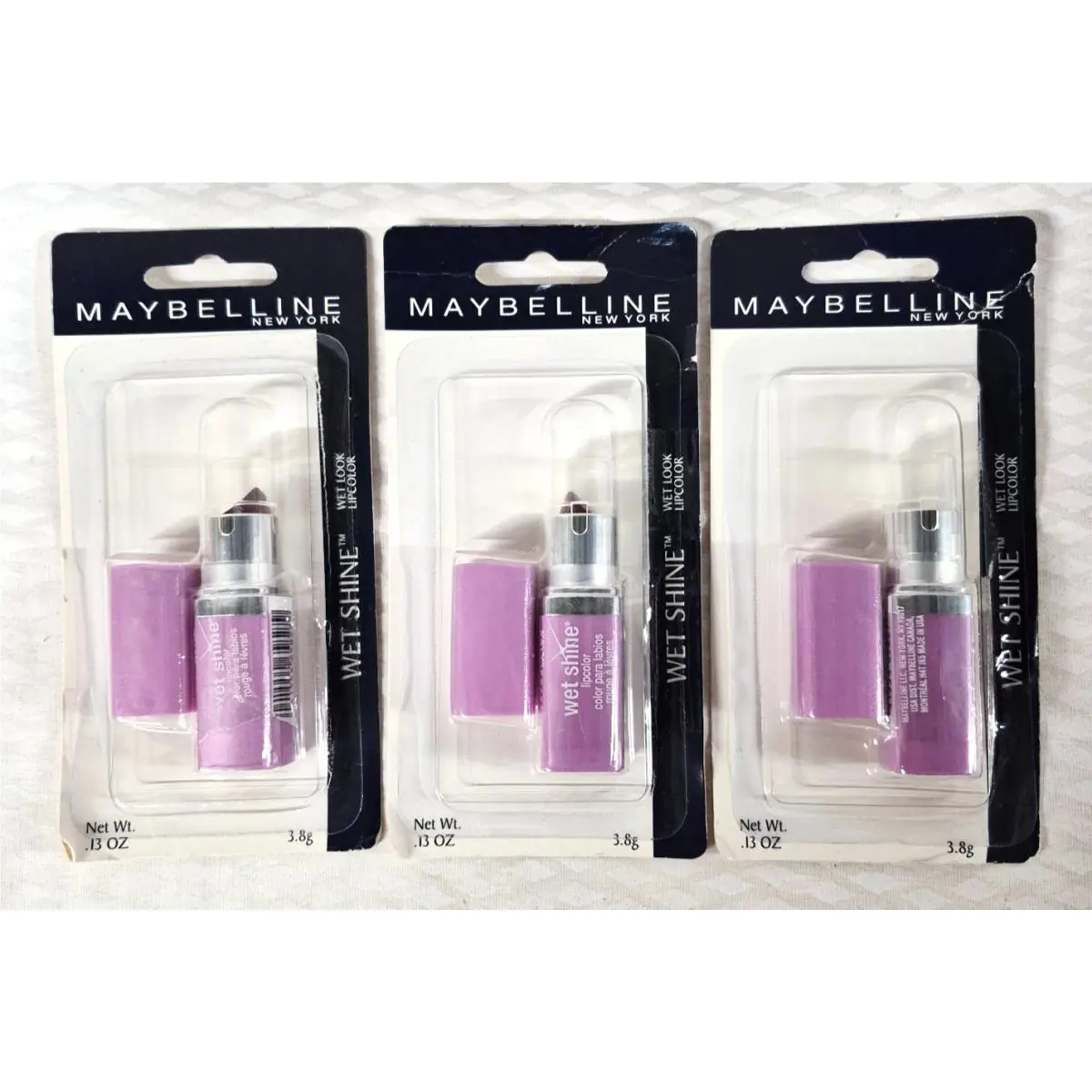 LOT/3 Maybelline Wet Shine Wet Look Lipcolor Moisturizing Lipstick Red Red Wine