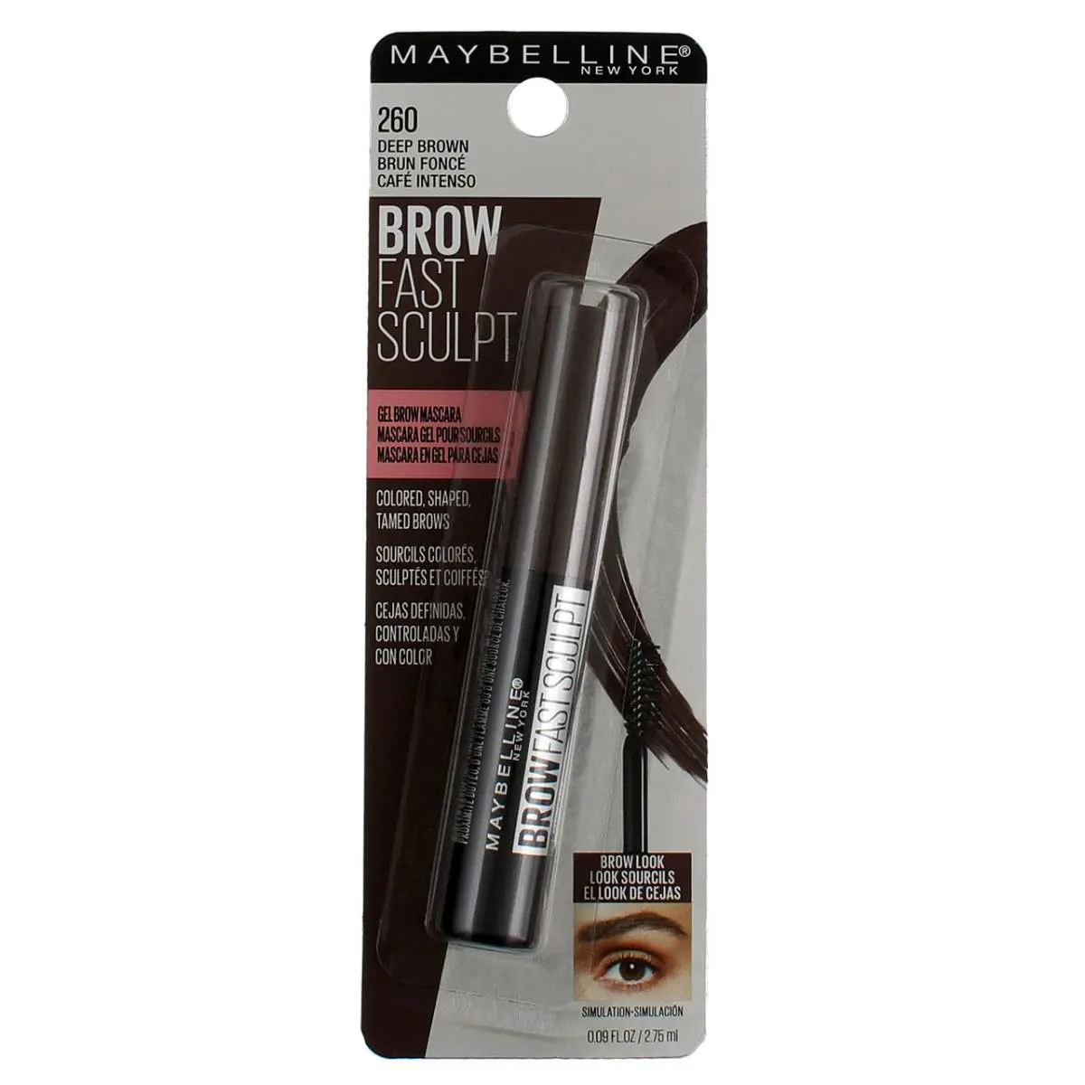 6 Pack Maybelline York Gel Brow Mascara Deep Brown 0.09 fl oz