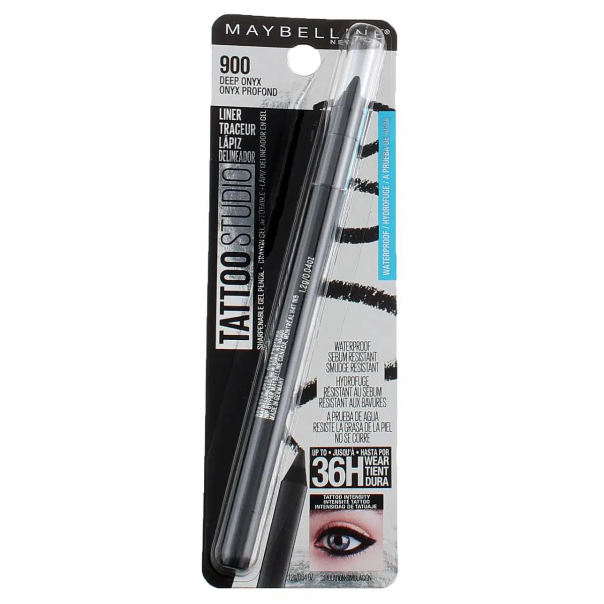 6 Pack Maybelline Tattoostudio Waterproof Eyeliner Deep Onyx 0.04 oz