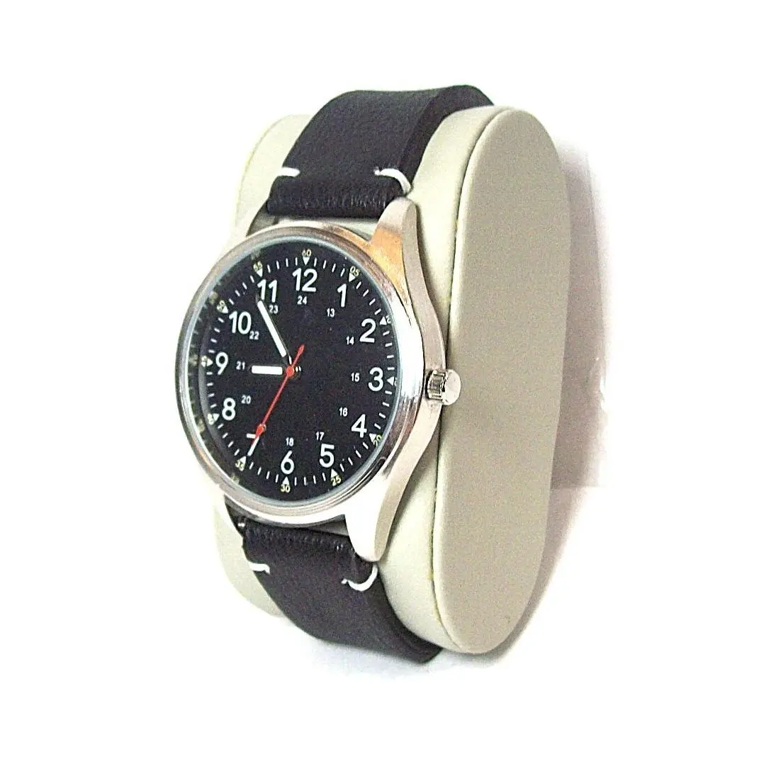 Seiko Tmi Mens Military Field Watch W/papers Fits 6.50 --8.50 Nice