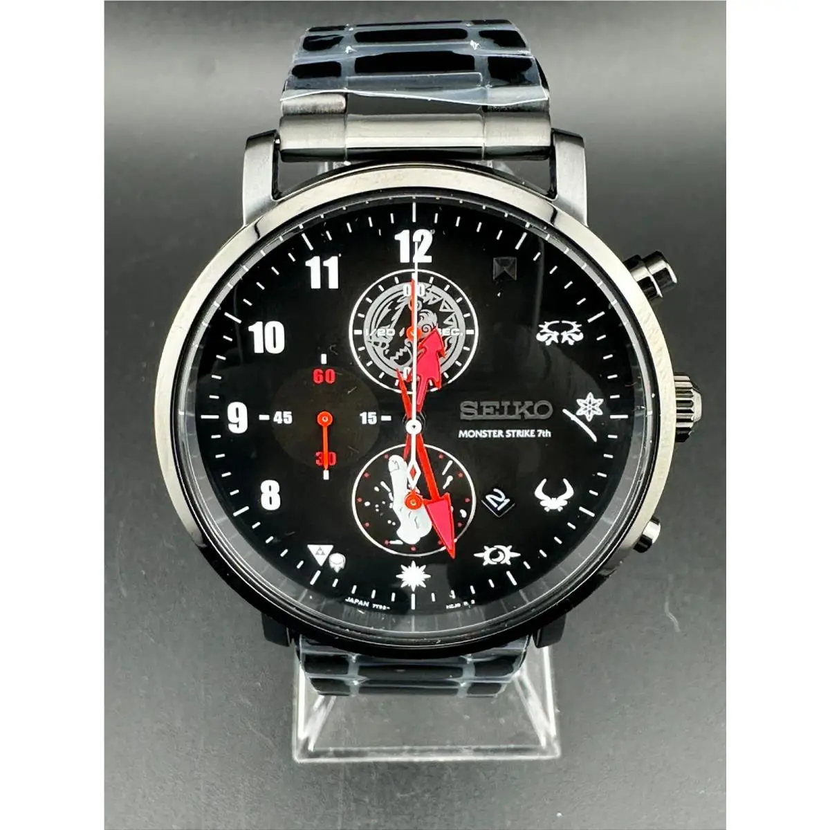 Seiko Monster Strike 7th Men`s Chronograph Black Dial Date 42mm Quartz 7T92-HBY0
