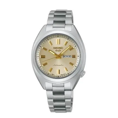 Seiko 5 Sports SRE023 Snxs Series Stainless Steel Gold Dial Men`s Watch