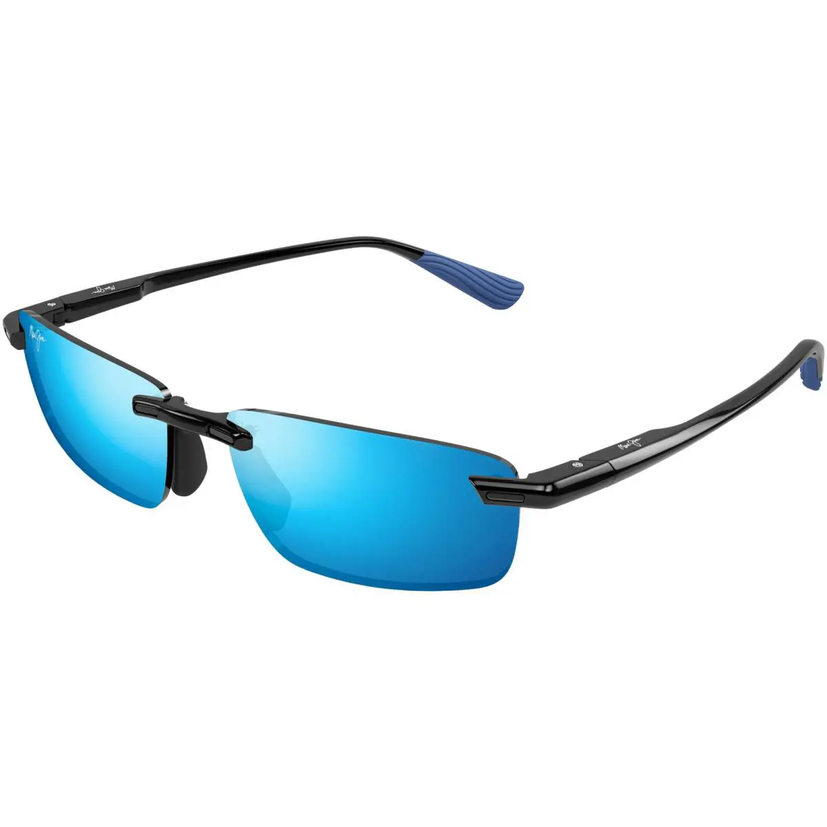 Maui Jim Ilikou Polarized Men`s Rimless Wrap Sunglasses - Ilikou - Made in Japan