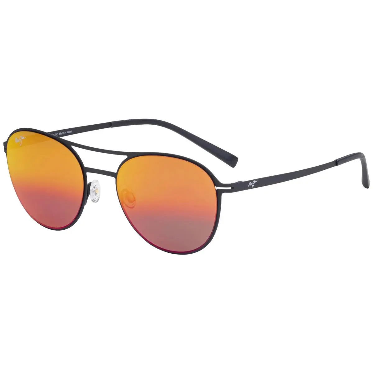 Maui Jim Half Moon Polarized Round Aviator Stainless Steel Sunglasses - Japan