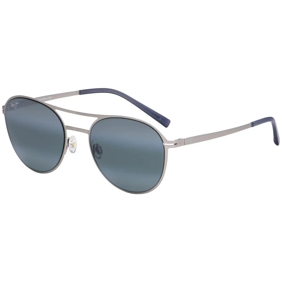 Half Moon Polarized Round Aviator Stainless Steel Sunglasses - Japan Titanium/Neutral Grey (17) by Maui Jim