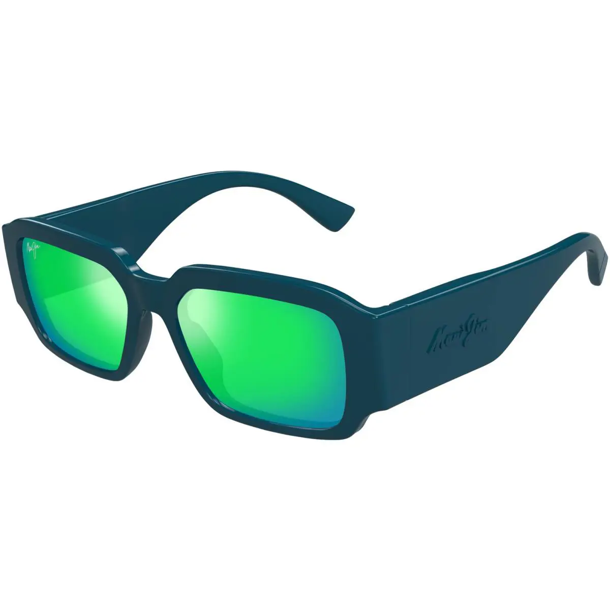 Polarized Kupale Men`s Rectangle Sunglasses - Kupale - Japan Shiny Petrol Blue/Maui Green (03) by Maui Jim