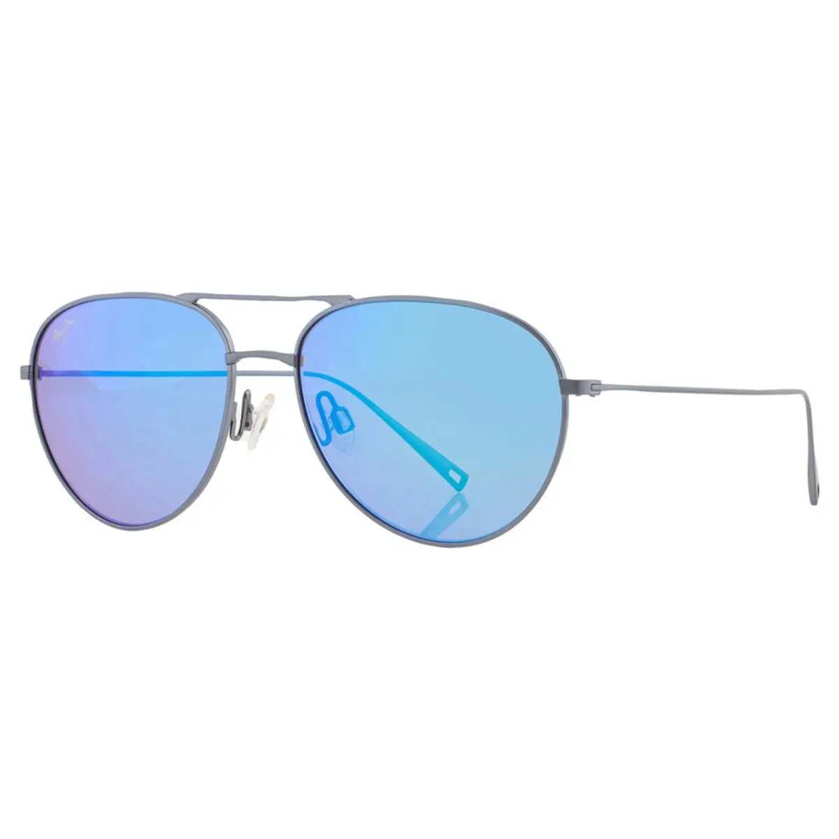 Walaka Polarized Men`s Titanium Aviator Sunglasses - Made in Japan Dove Grey/Blue Hawaii (03) by Maui Jim