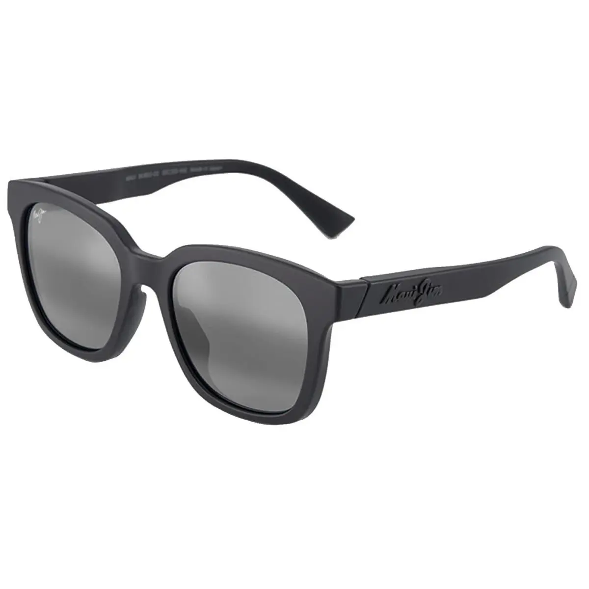 Honua Polarized Large Classic Soft Square - Made in Japan Matte Black/Neutral Grey (02A) by Maui Jim