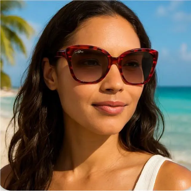 Maui Jim Orchid Pink Tortoise Women Sunglasses Cat`s Eye Polarized R735-12B