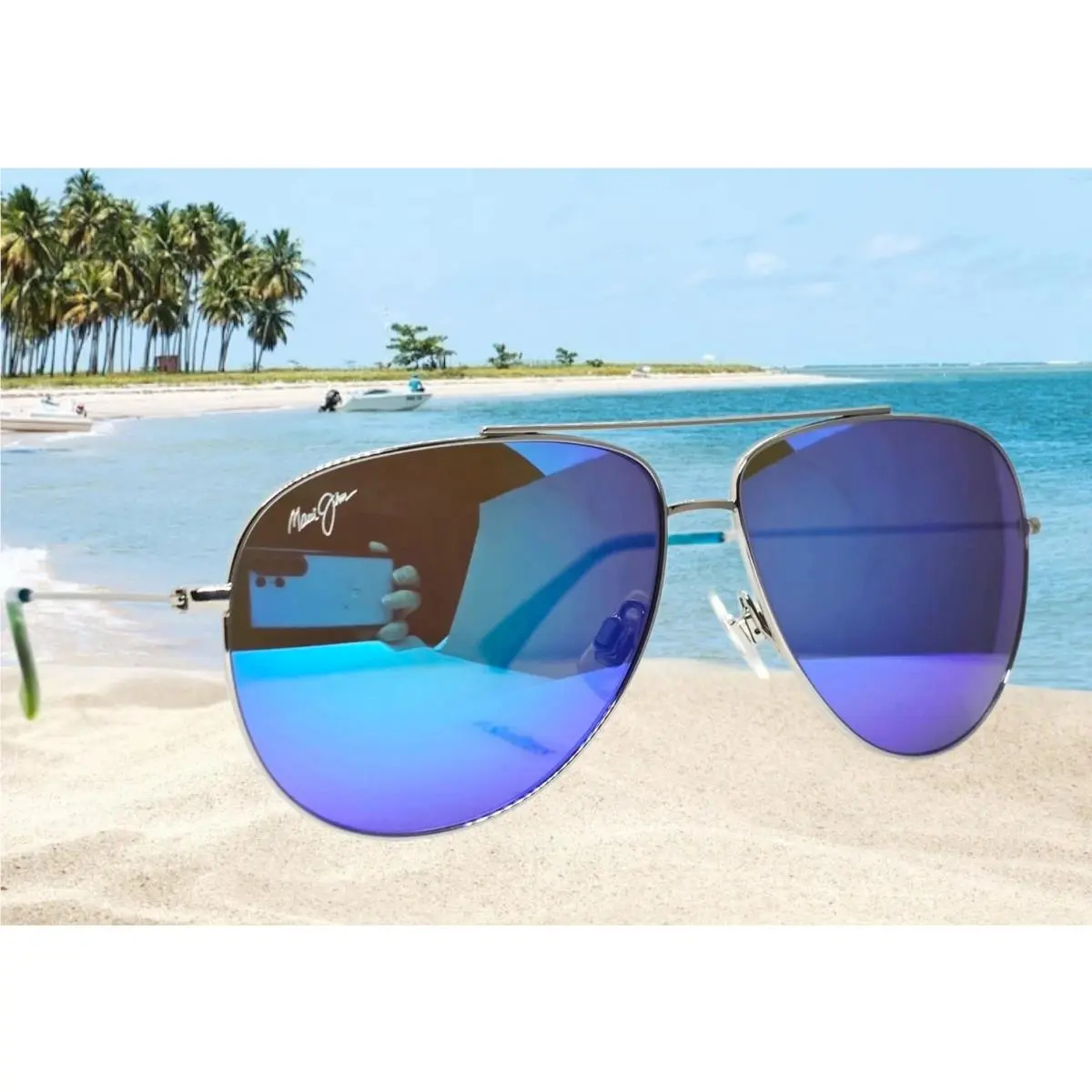 Maui Jim Silver/blue Hauoli Polarized B665-17B/MJ0665S-003 Sunglasses