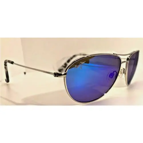 Maui Jim Silver B245-17 Baby Beach Blue Aviator Titanium Sunglasses