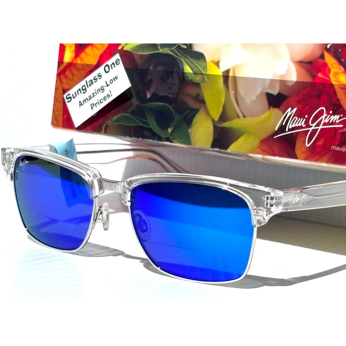 Maui Jim Kawika Crystal Polarized Hawaii Blue 2.5 Reader Sunglass B257-05CR25