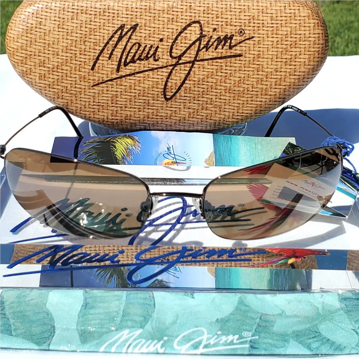 Maui Jim Windward 508-23 Rimless Copper Titanium Frame/ Bronze Lenses