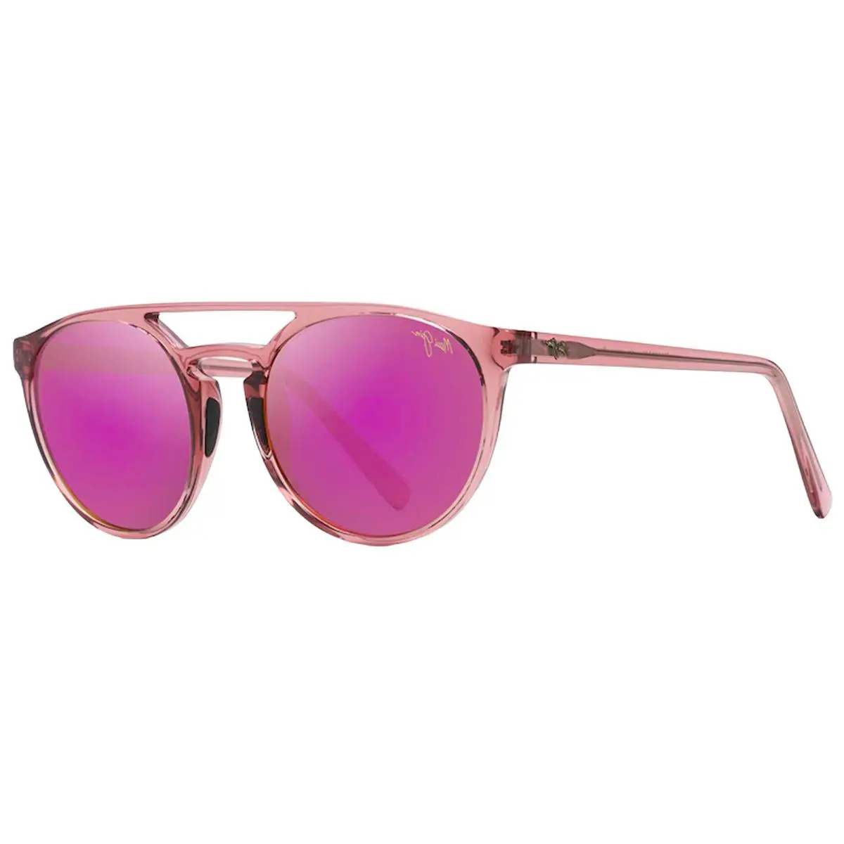 Maui Jim Polarized Sunrise Ah Dang Round Sunglasses w Mirror Lens P781-12C Italy