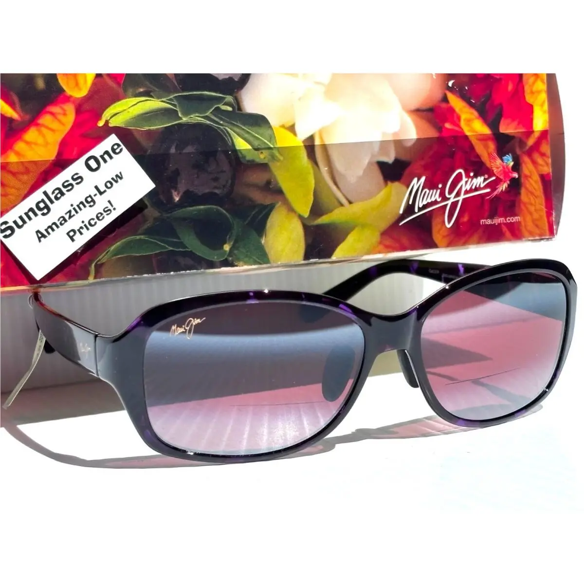 Maui Jim Koki Beach Purple Tort Polarized Rose 2.0 Reader Sunglass R433-28T20