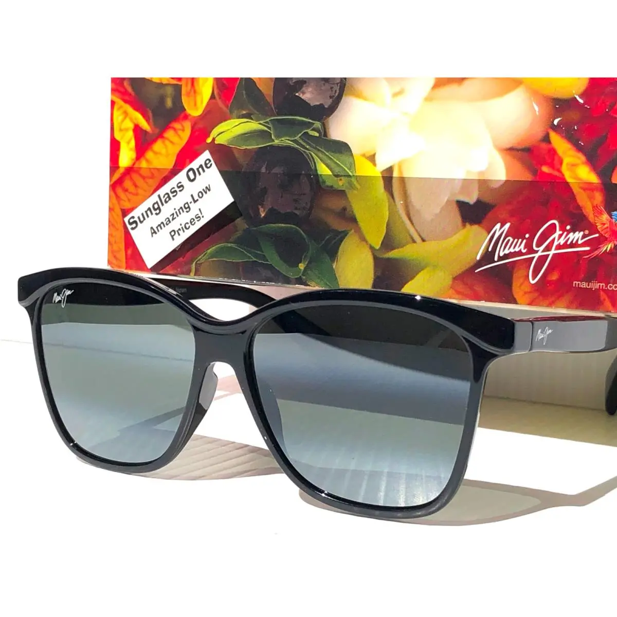 Maui Jim Liquid Sunshine Gloss Black Polarized Grey Lens Sunglass 601-02