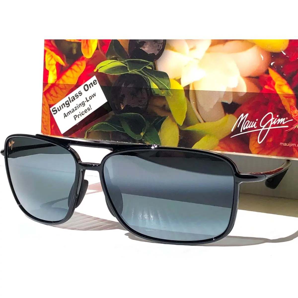 Maui Jim Kaupo Gap Gloss Black Polarized Grey Lens Sunglass 437-02