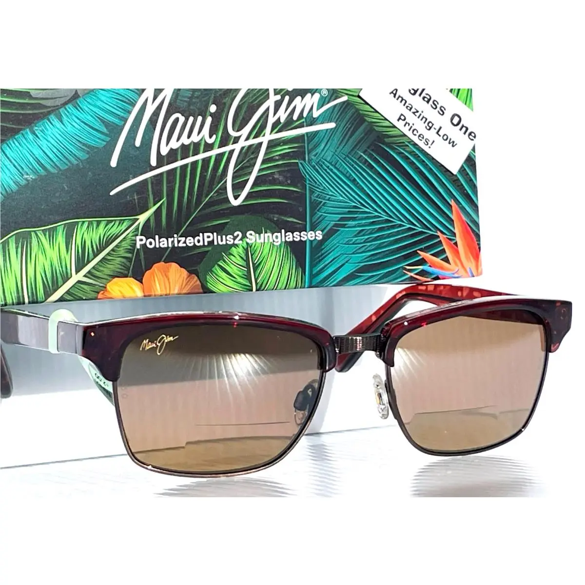Maui Jim Kawika Tortoise Gold Polarized Bronze Readers +2.00 Sunglass H257-16C20