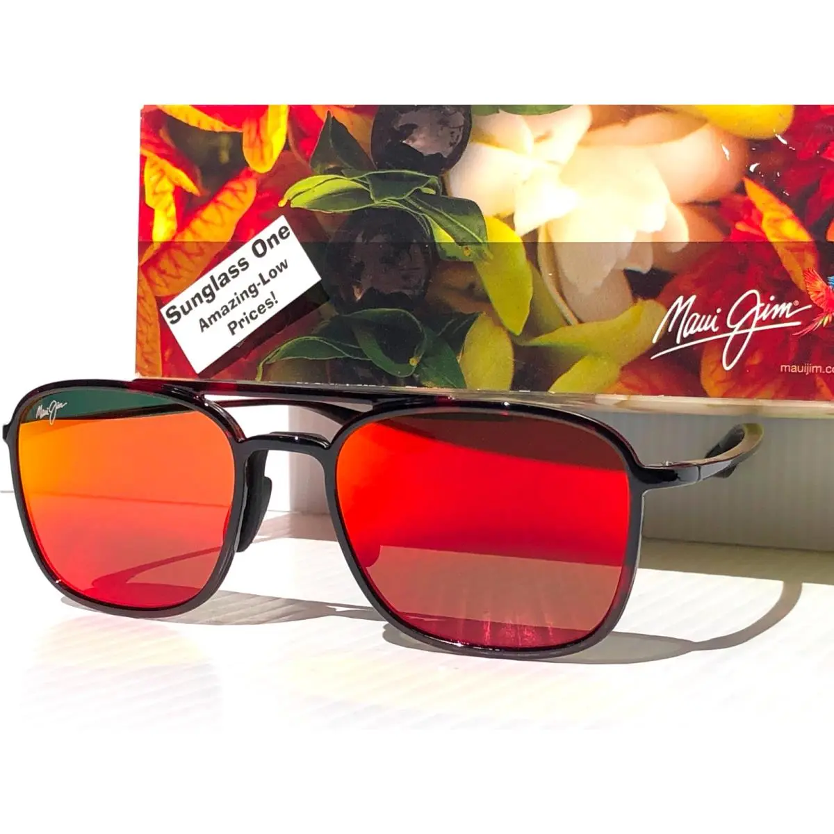 Maui Jim Keokea Red Black Tortoise Polarized Hawaii Lava Lens Sunglass RM447-04T