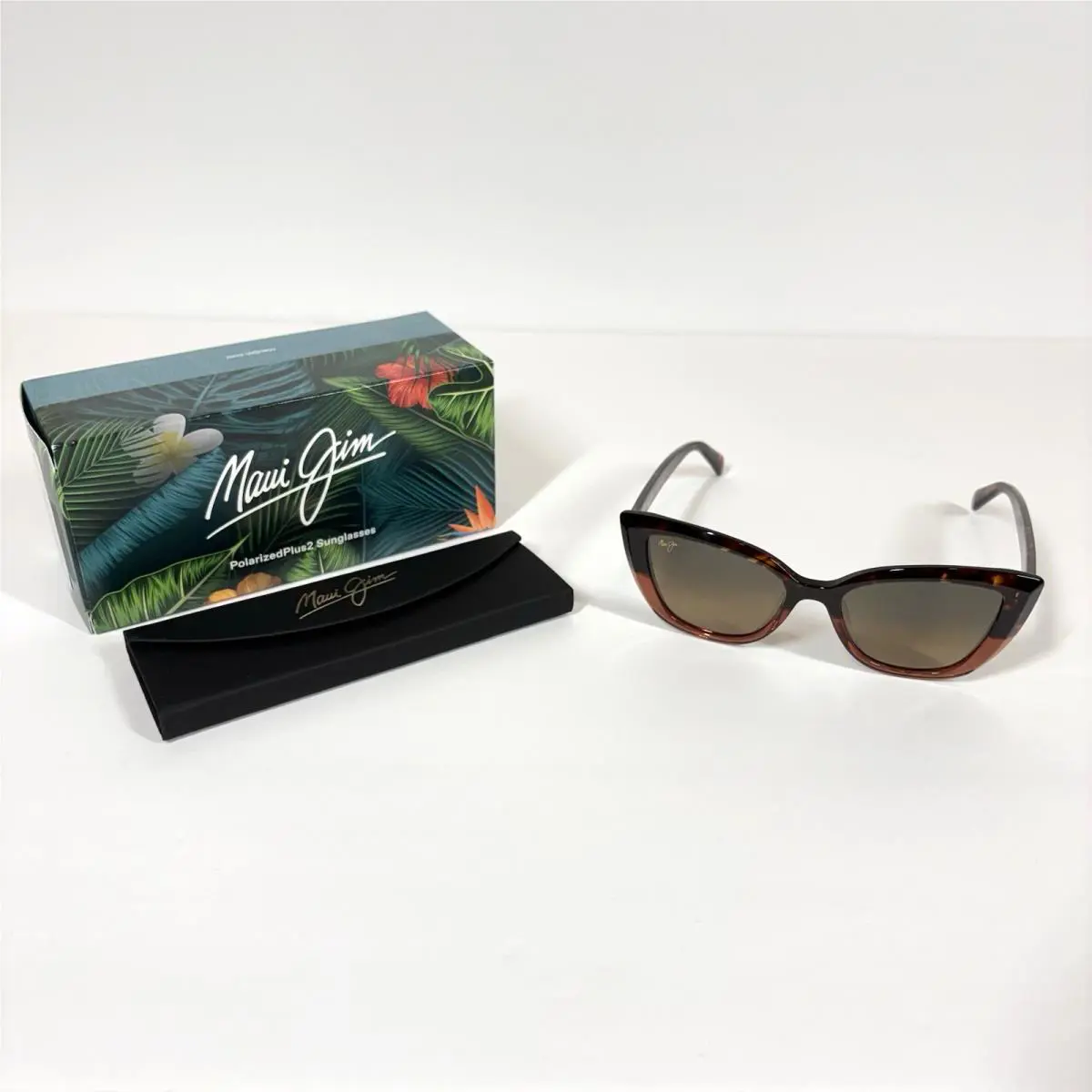 Maui Jim Sunglasses Blossom Womens Havana Peach HS892-10 Polarized Italy Hcl