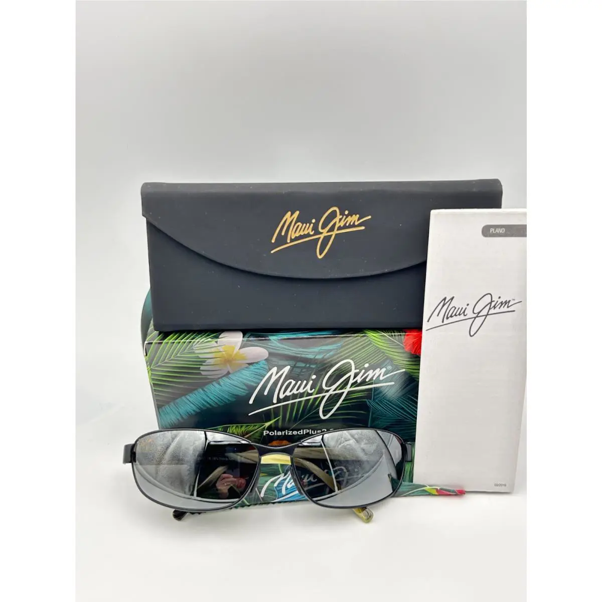 Maui Jim Polarized Sunglasses MJ 256 2M Napili Bay Matte Black Neutral Grey