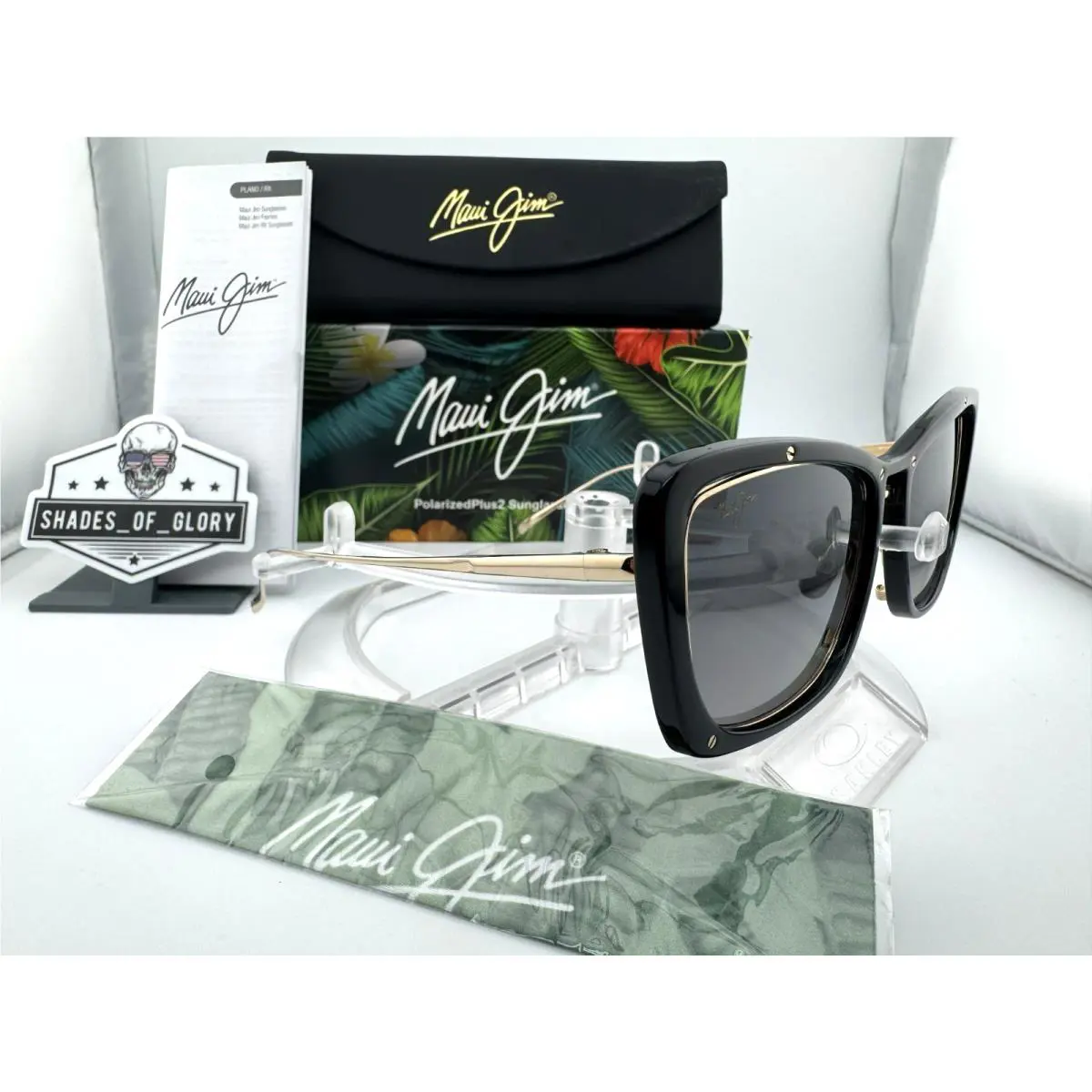Maui Jim Adrift MJ 808-02 Black Gold Neutral Grey Polarized Sunglasses
