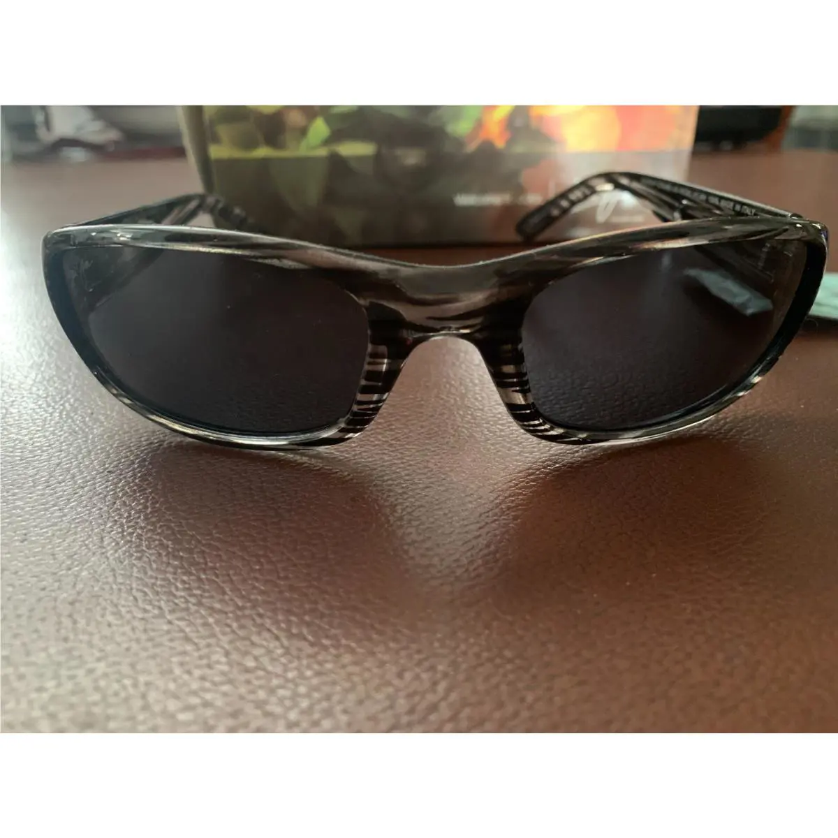 Maui Jim Italy Wassup MJ-123-11 60.5-17-120 Grey Black Stripped Sunglasses