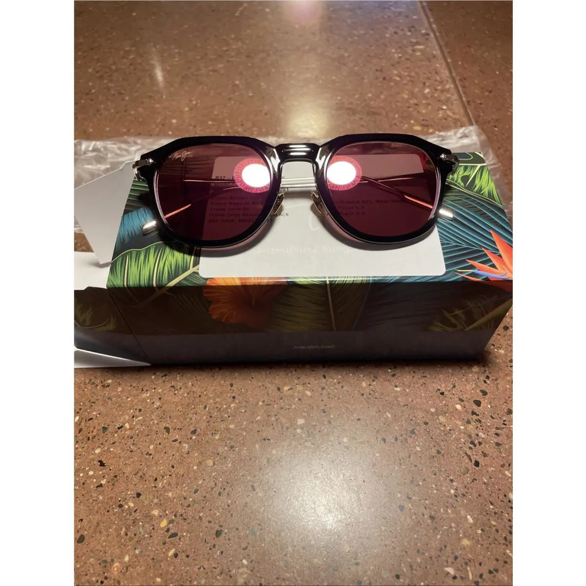 Maui Jim Alika Sunglasses Black/gold Maui Sunrise Lenses