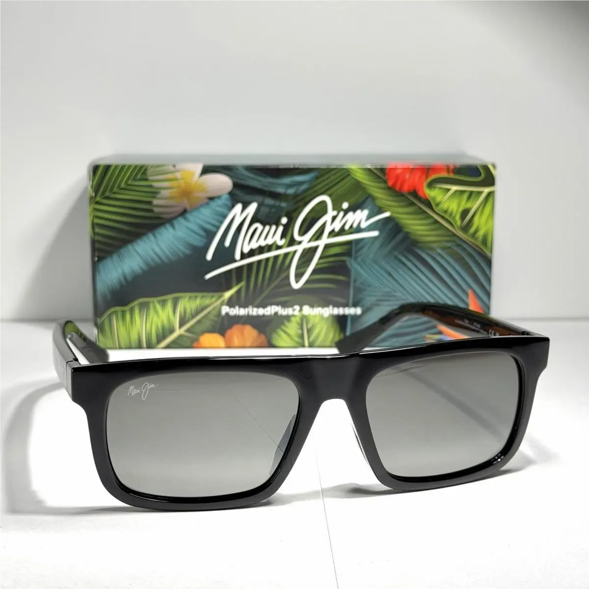 Opio Shiny Black Grey Sunglasses 616-02 / MJ0616S-001 by Maui Jim