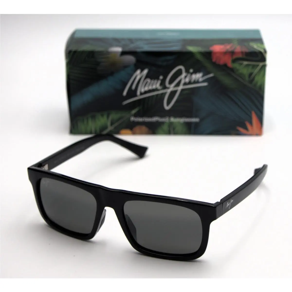 Maui Jim Opio Shiny Black Grey Sunglasses Polarized 616-02 / MJ0616S-001