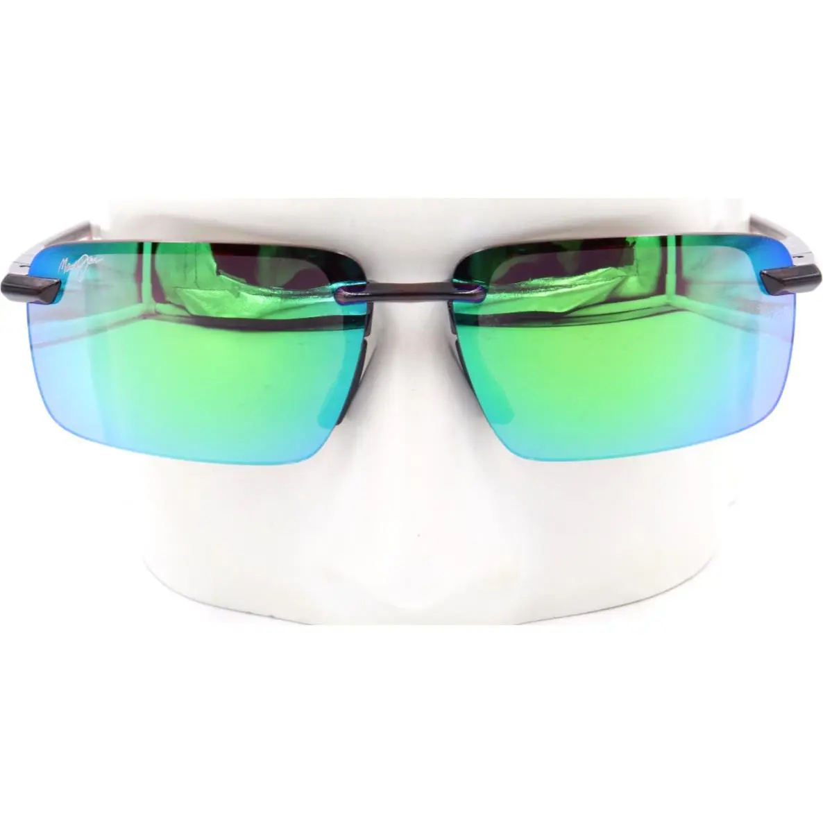 Maui Jim Laulima Asian Fit Green Semi-rimless Sunglasses MJ0656SA-002 / GM656-01
