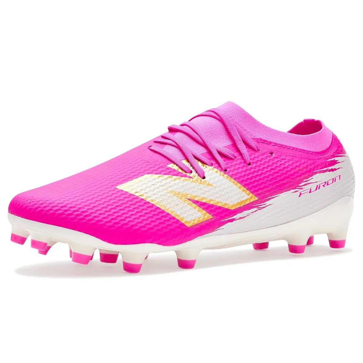 Unisex Sneakers Athletic Shoes New Balance Furon Team Mg V8 Soccer Cleats - Pink Heat/Sea Salt