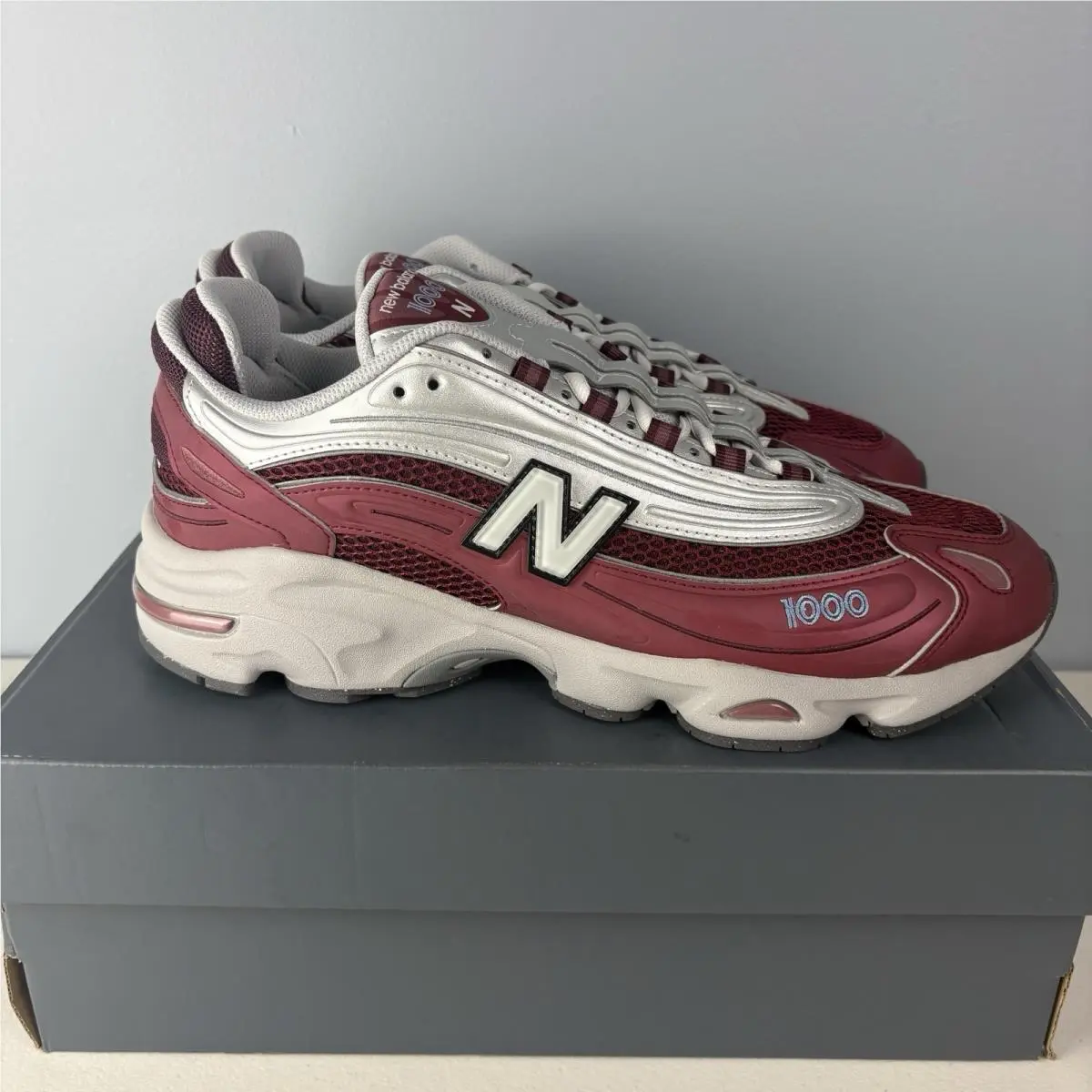 New Balance 1000 Monarch Burgundy Red/gray Mesh Lace Up M1000Q Men’s Sz 13
