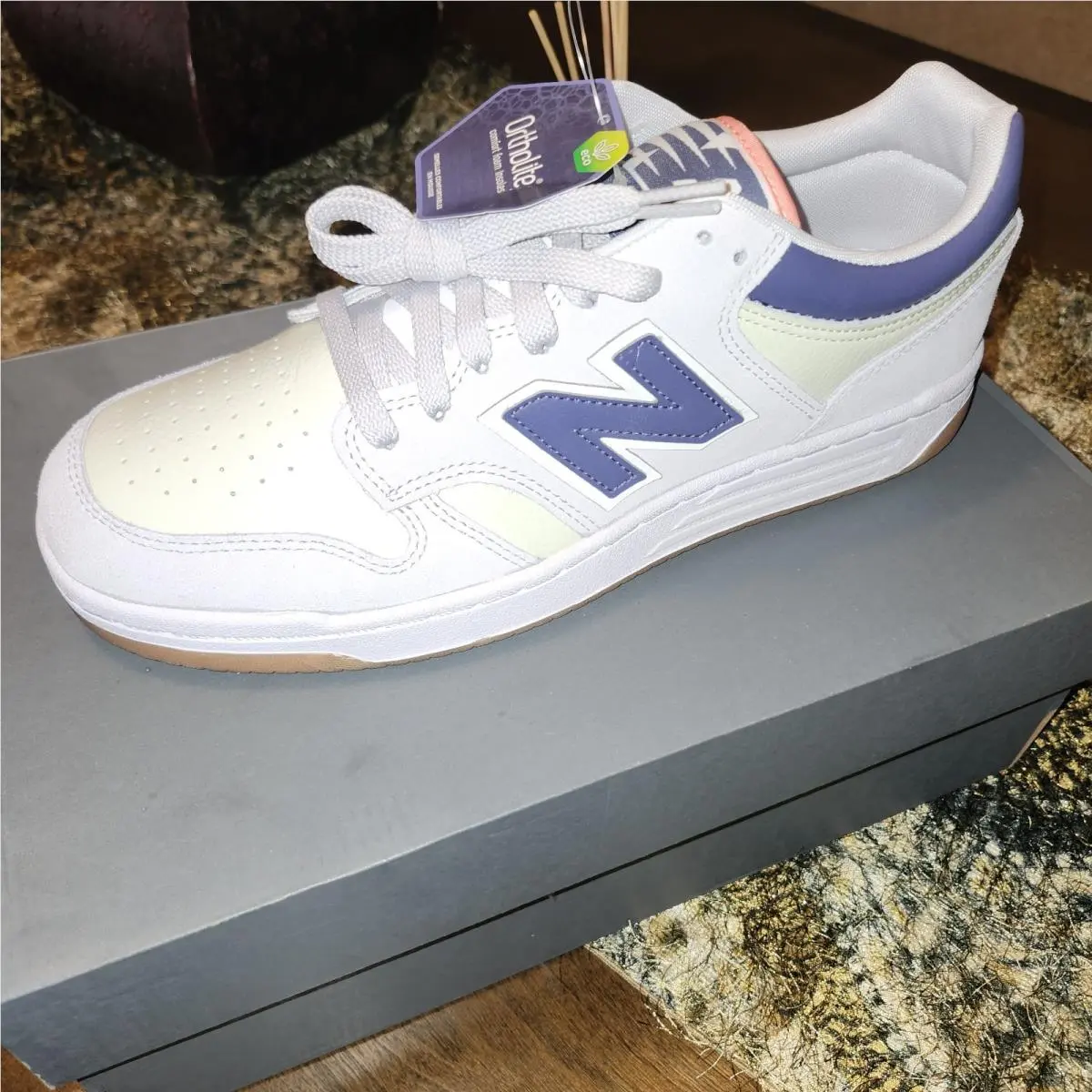 New Balance 480 Men`s Sneakers Grey/blue/gum Leather Low Top