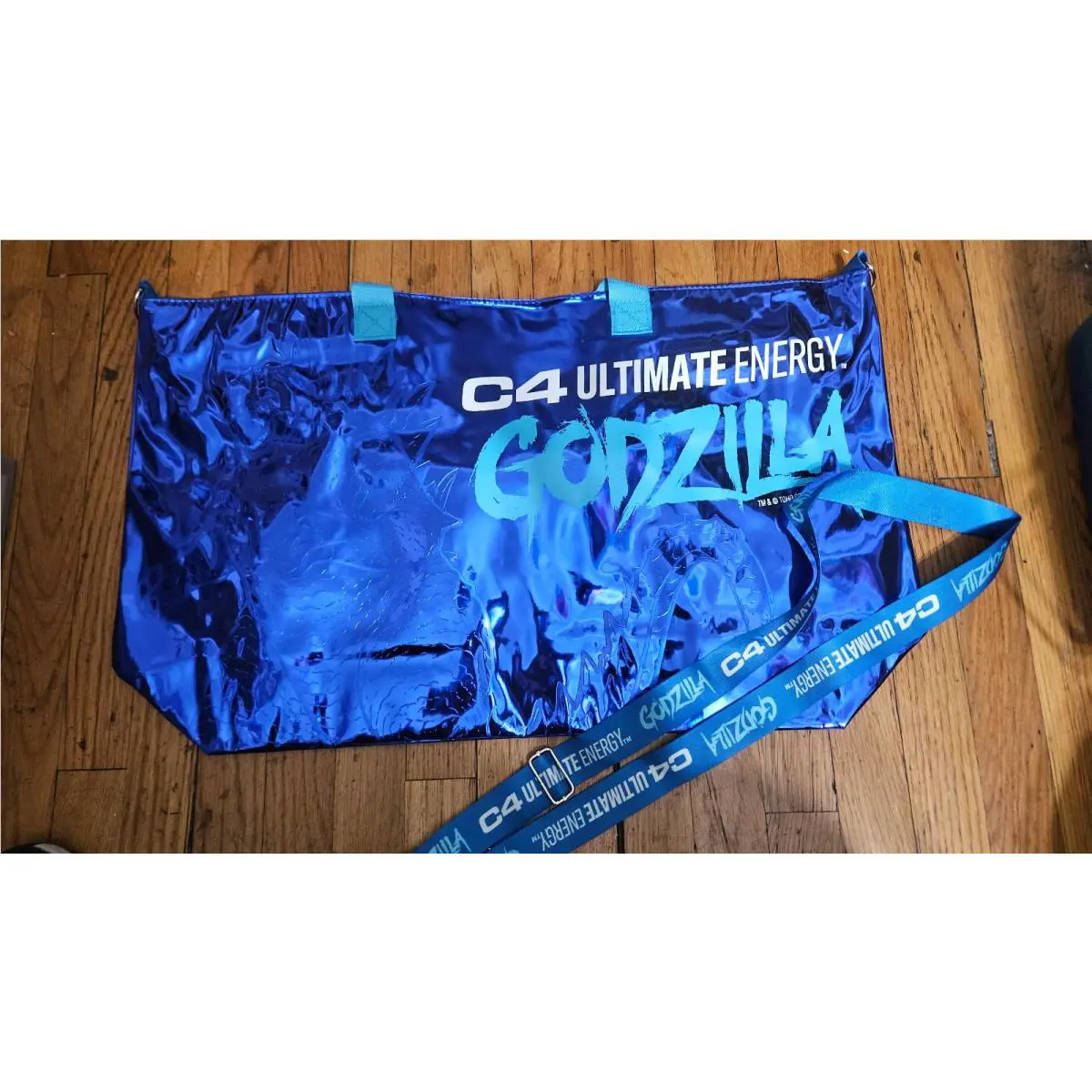 Phillip Lim 4C Ultimate Energy Tote Bag with Godzilla Print w Lanyard
