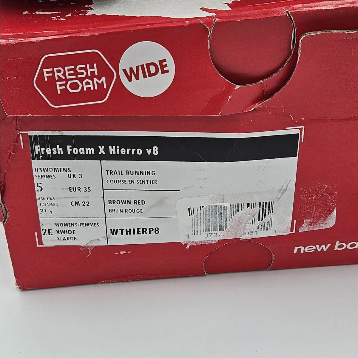 New Balance shoes - Fresh Foam X Hierro V8 D Wide - Wthierp8d - Brown Red 5