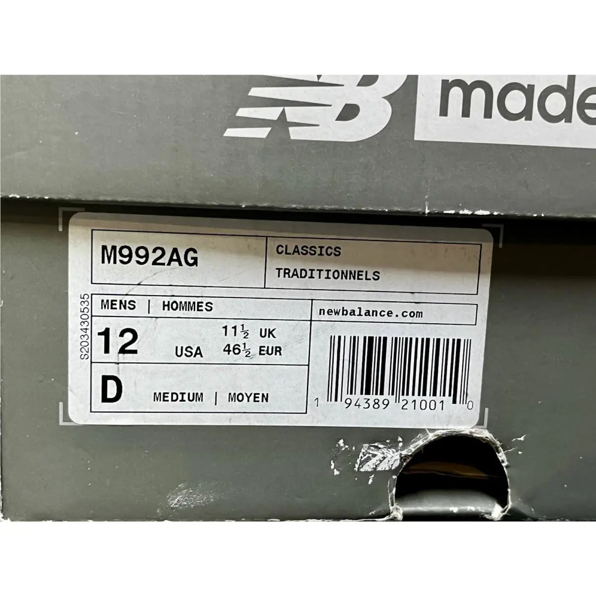 New Balance shoes - New Balance 992 - M992AG - Gray 9