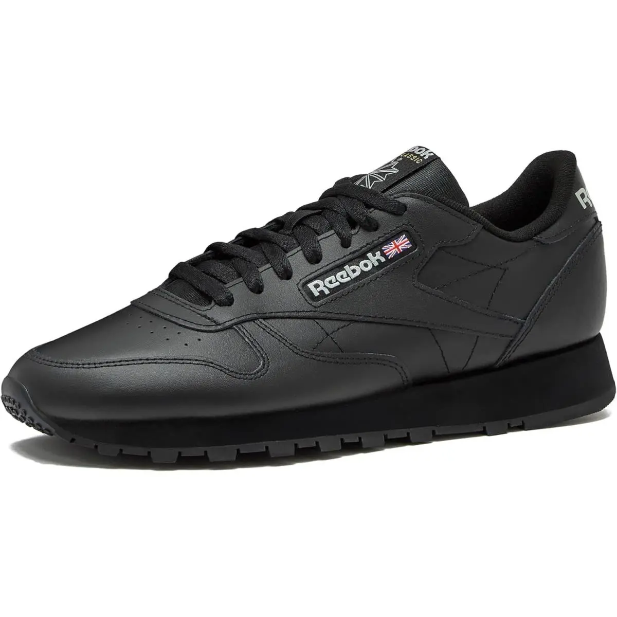 Reebok Classic Leather Unisex Shoes Casual Sneakers Black Size M10.5 W12