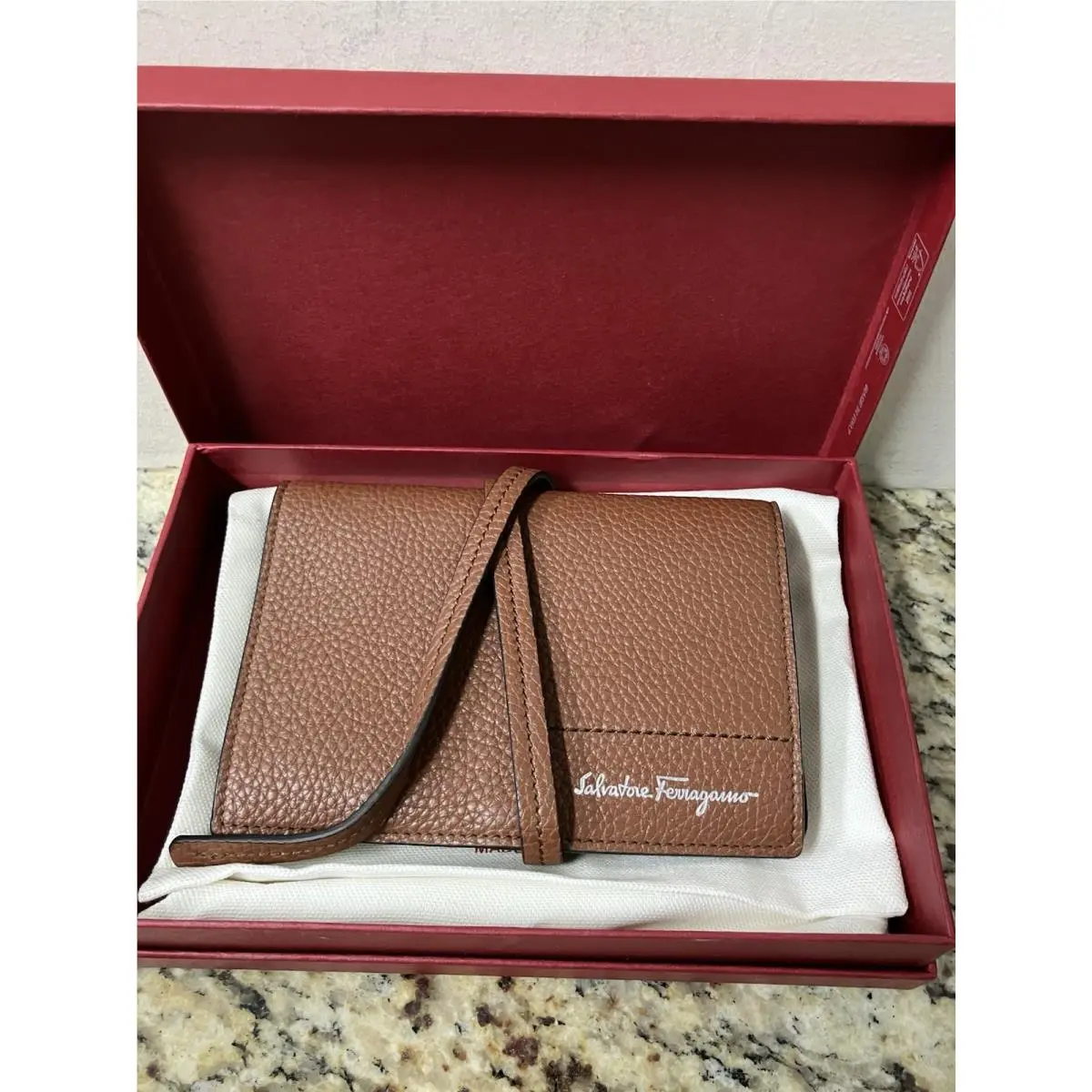 Salvatore Ferragamo Folding Wrap Clutch Wallet Brown or Black