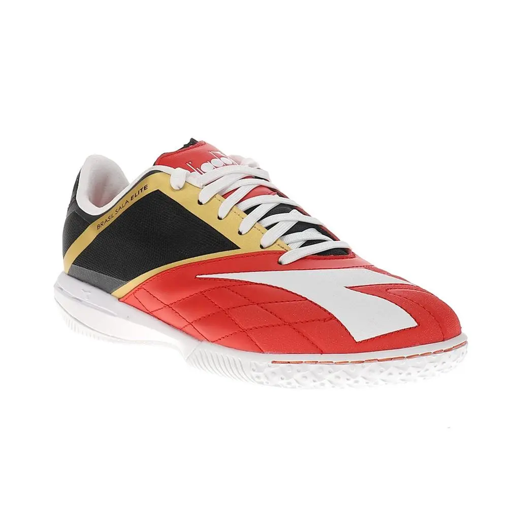 Diadora shoes - diadora Brasil Sala Elite Indoor Soccer - 180713-D1089 - Black, Red 5