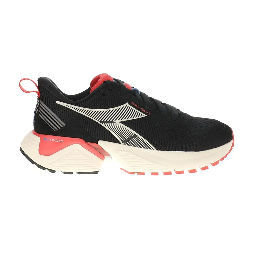 Diadora Mythos Blushield Vigore 2 Running Womens Black Pink Sneakers Athletic - Black, Pink