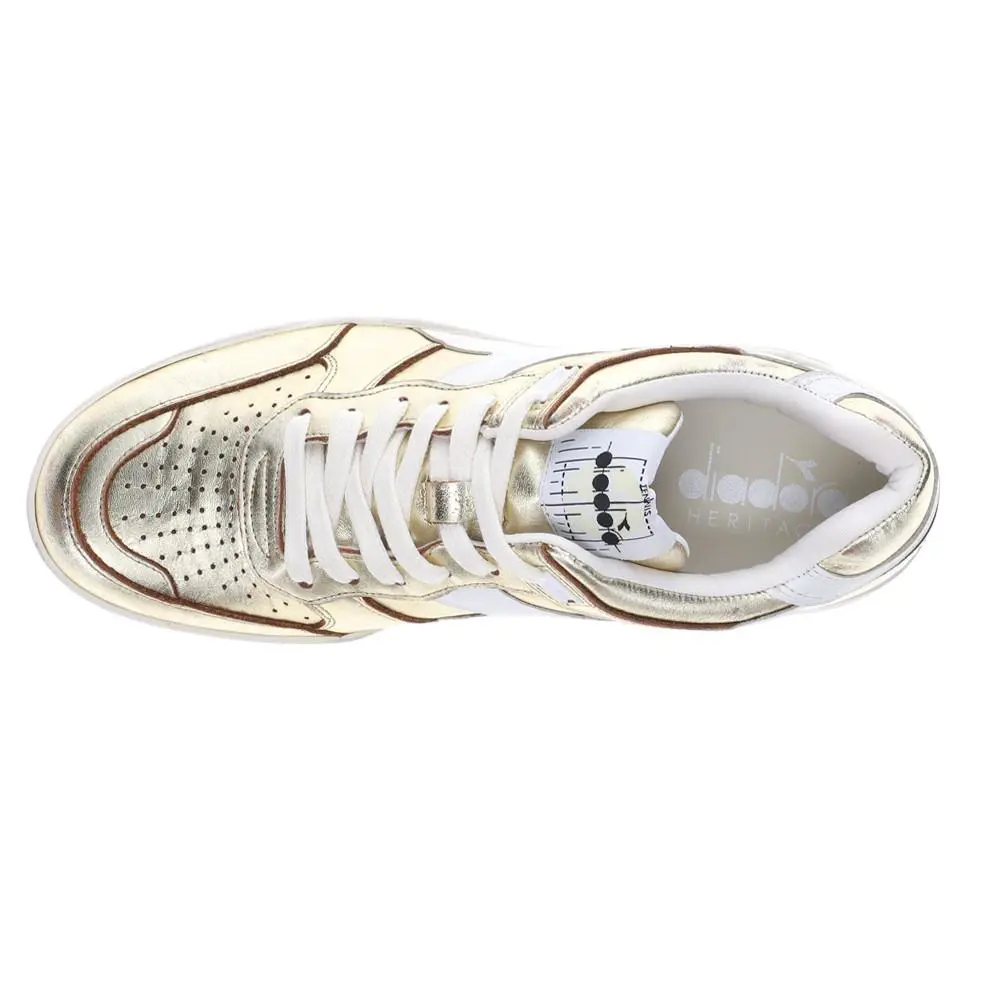 Diadora shoes - diadora B.560 Metal Metallic Lace Up - 181320-20009 - Gold, White 2